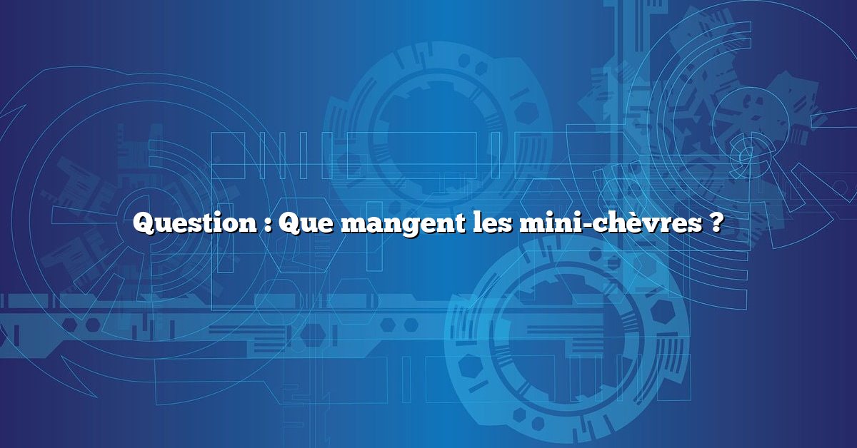 Question : Que mangent les mini-chèvres ?